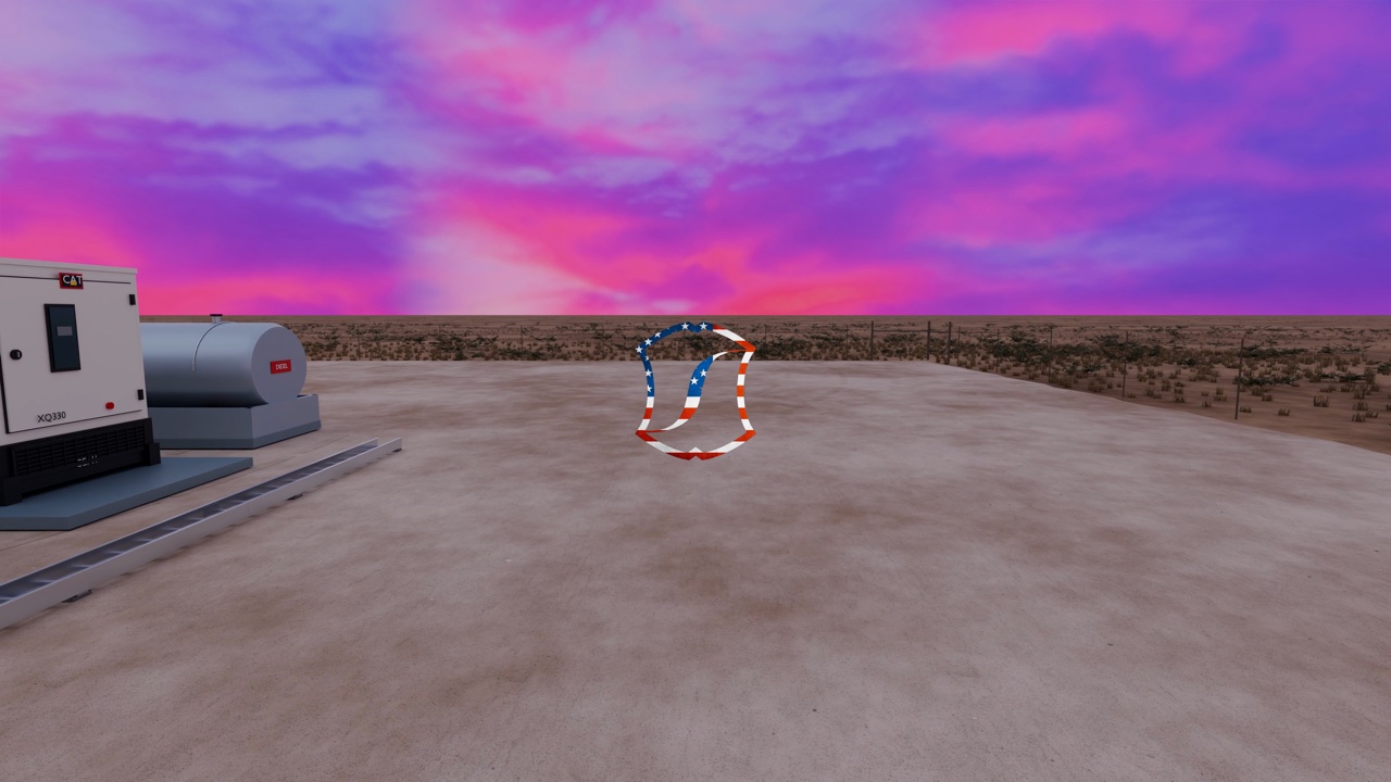 Solar facility 3D rendering, still 01 (alternate version).
