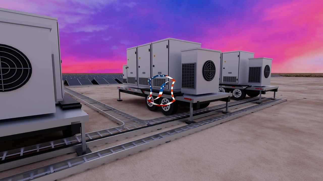 Solar facility 3D rendering, still 02.