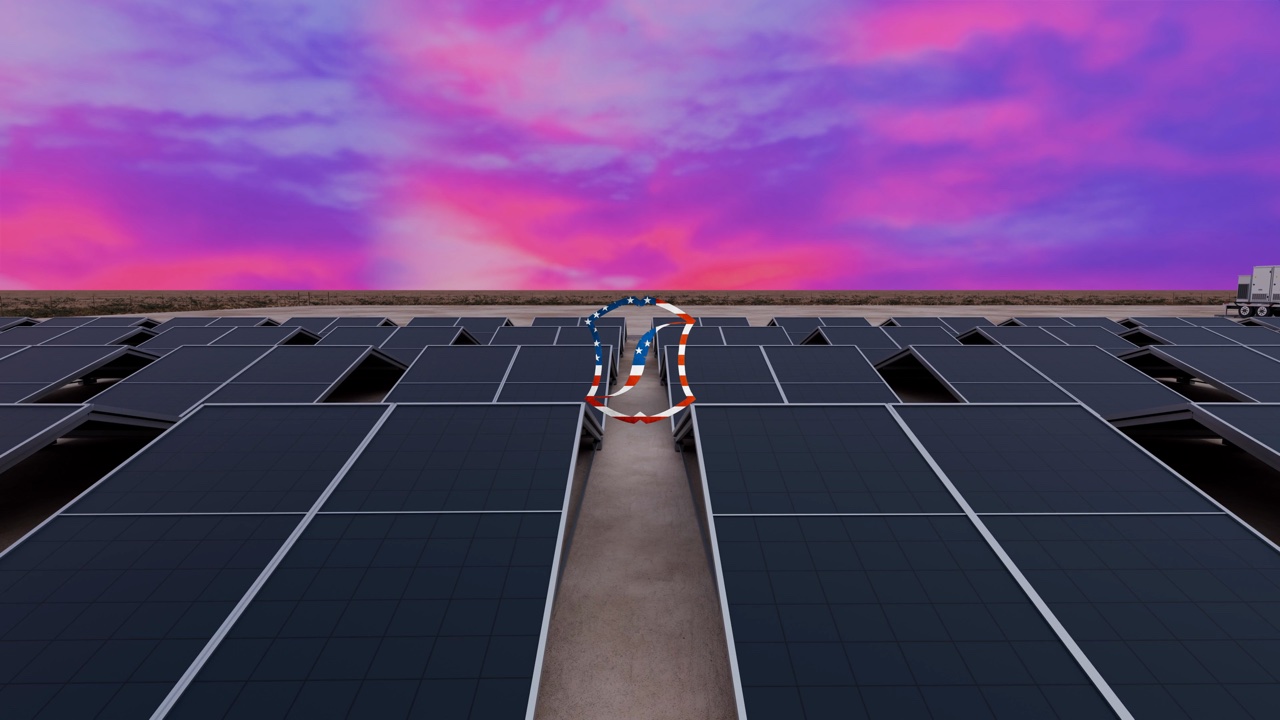 Solar facility 3D rendering, still 07 (alternate version).