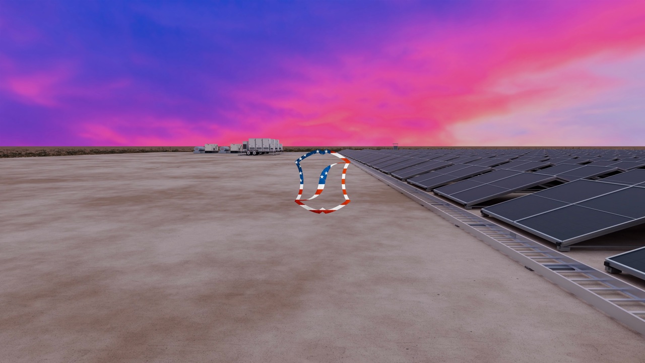 Solar facility 3D rendering, still 10 (alternate version).