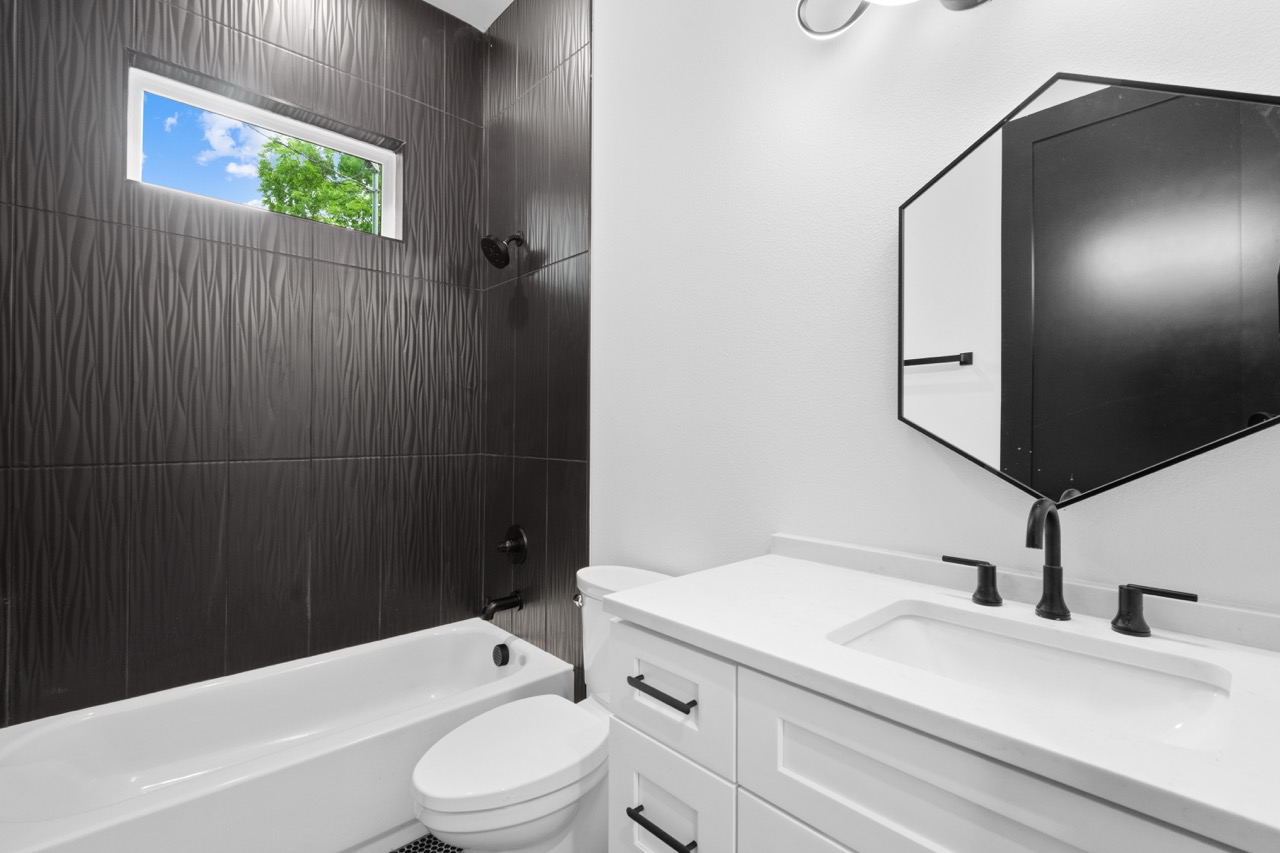 Guest Bathroom with Black Fixtures