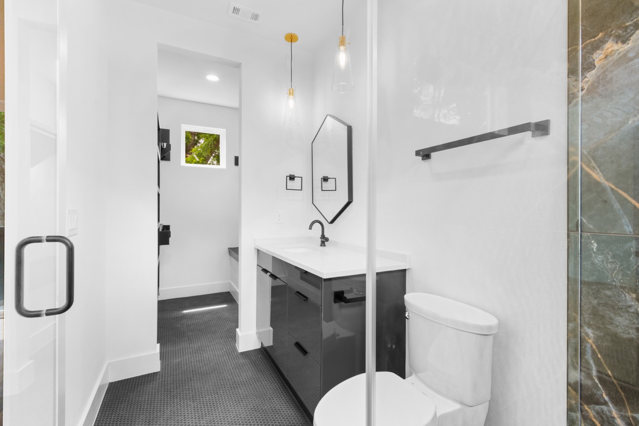Sleek Modern White Bathroom