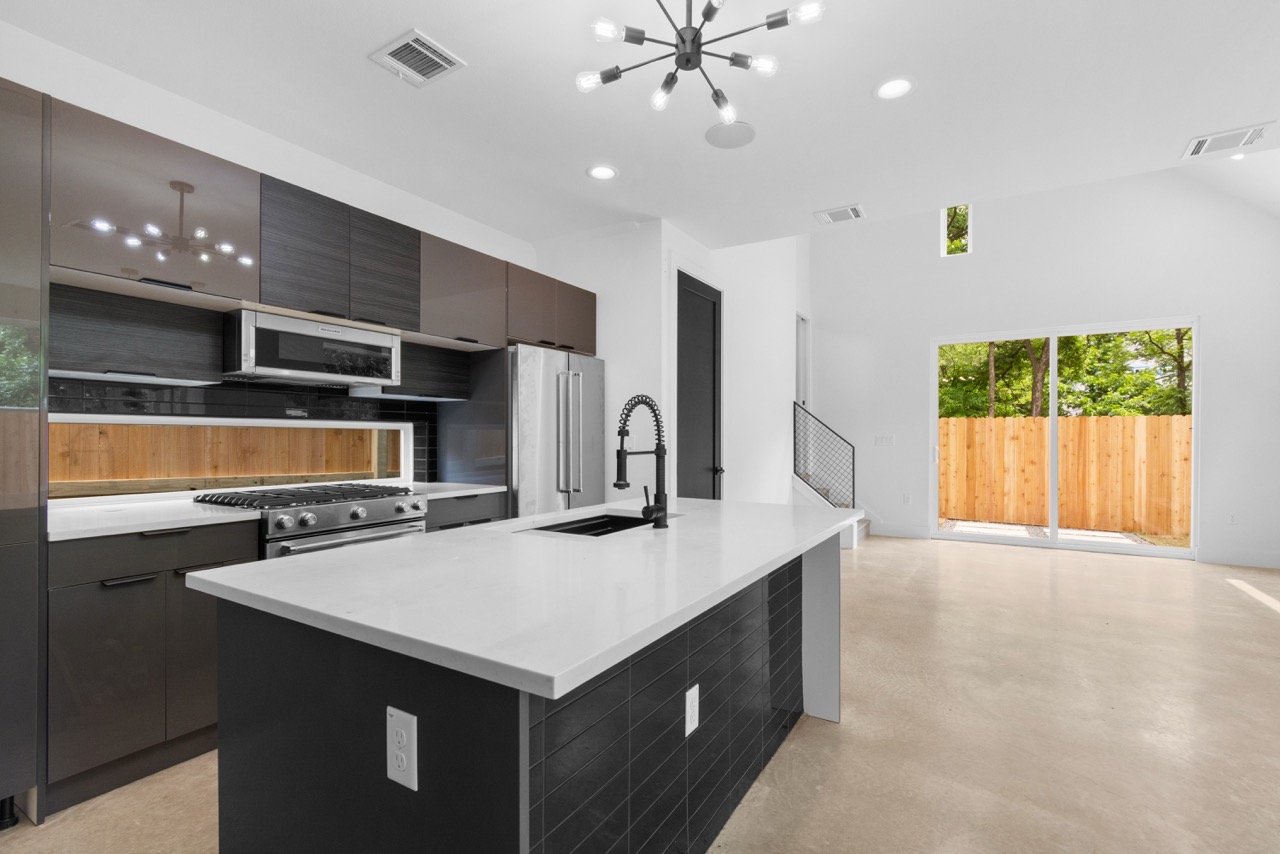 Sleek Dark Modern Kitchen Island
