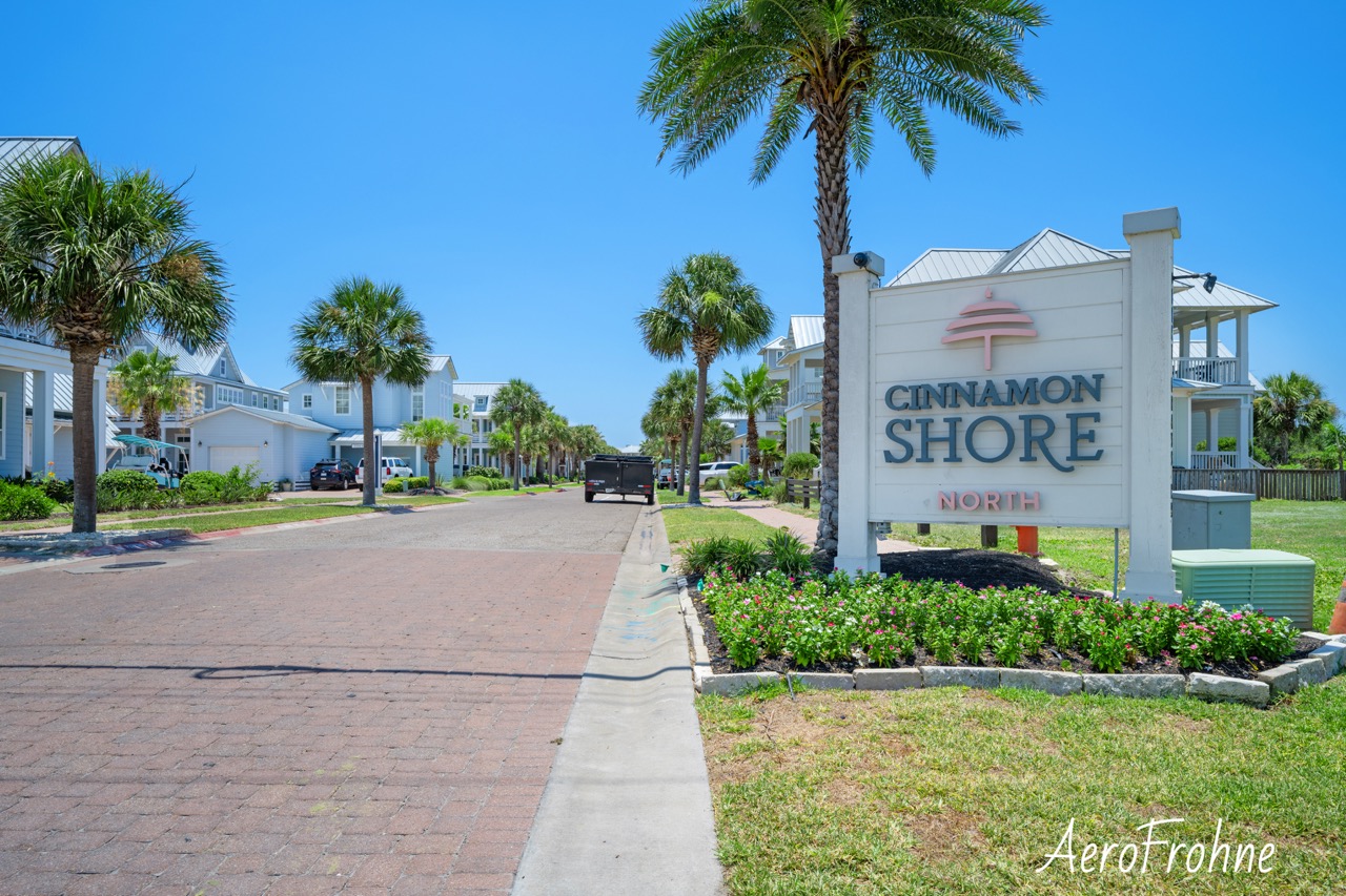 Daytime exterior of Cinnamon Shore entrance
