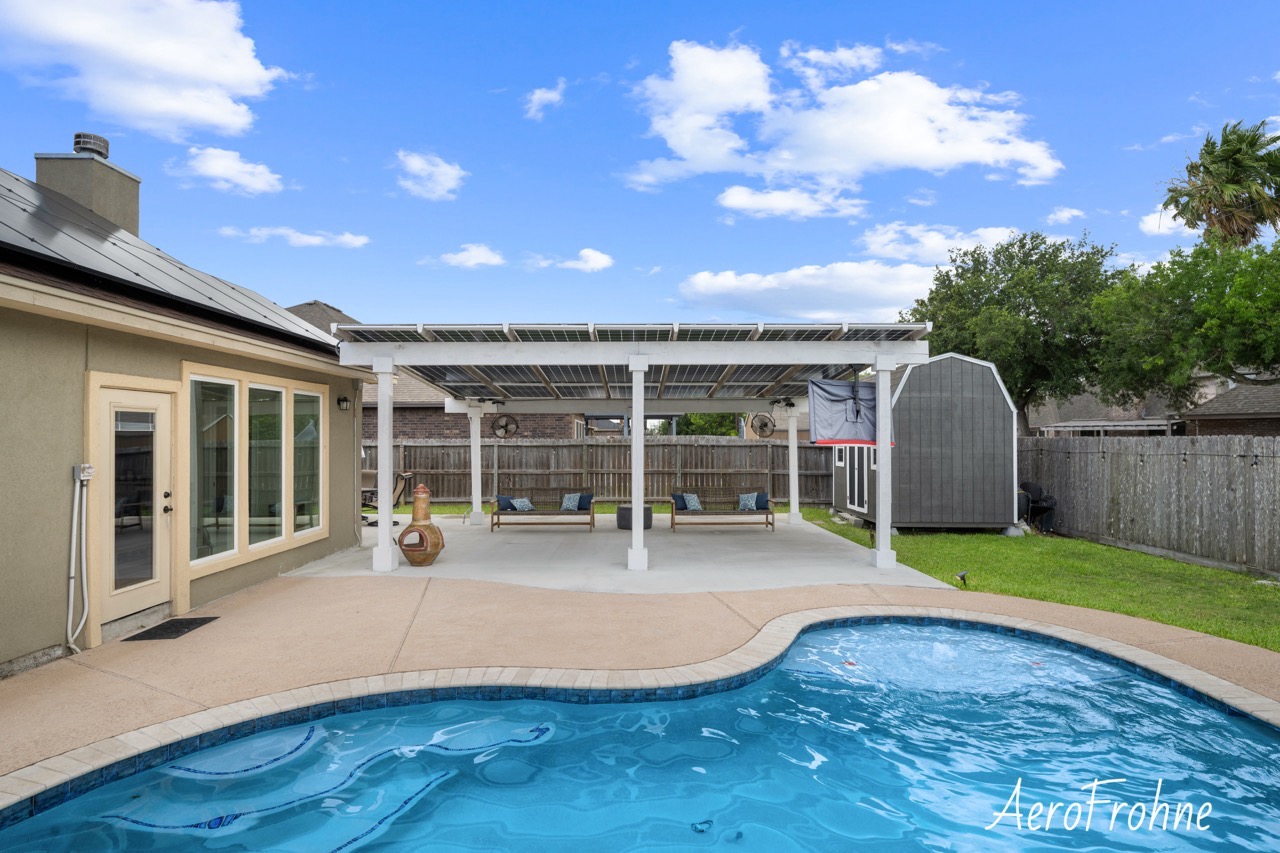 Exterior backyard pool area