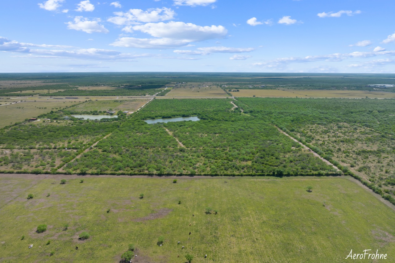 Aerial view of rural land with greenery