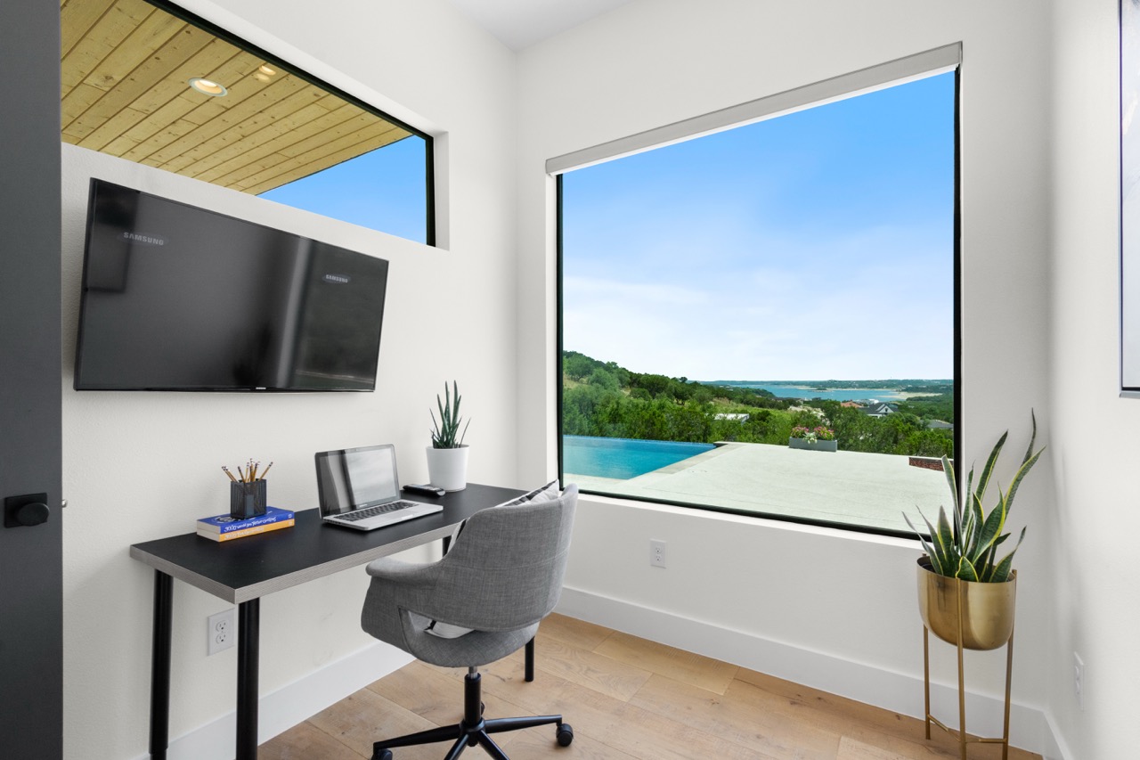 Interior home office or media space