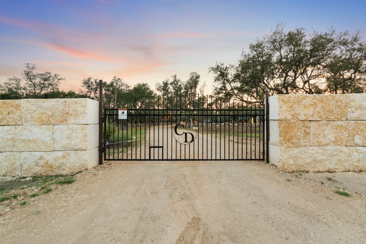 Exterior gated property entrance