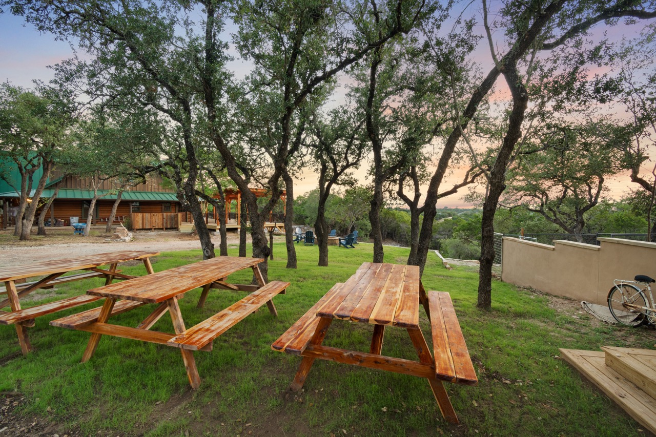 Exterior picnic and seating area