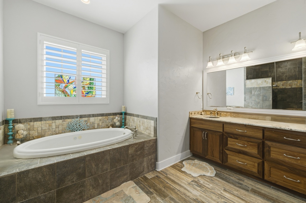 Luxury bathroom with garden tub