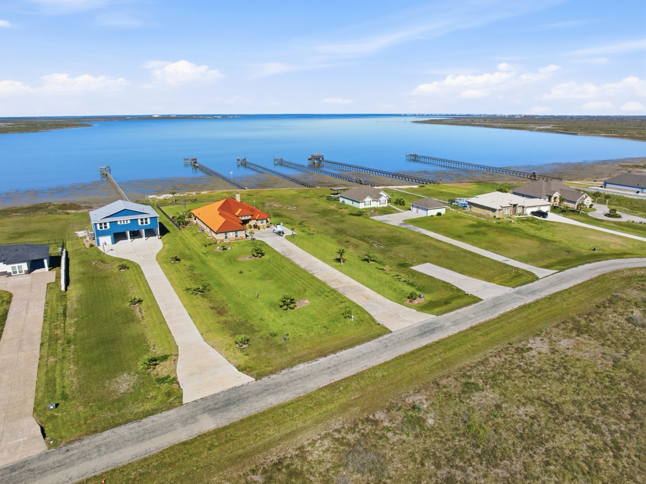 Aerial view of large property lot