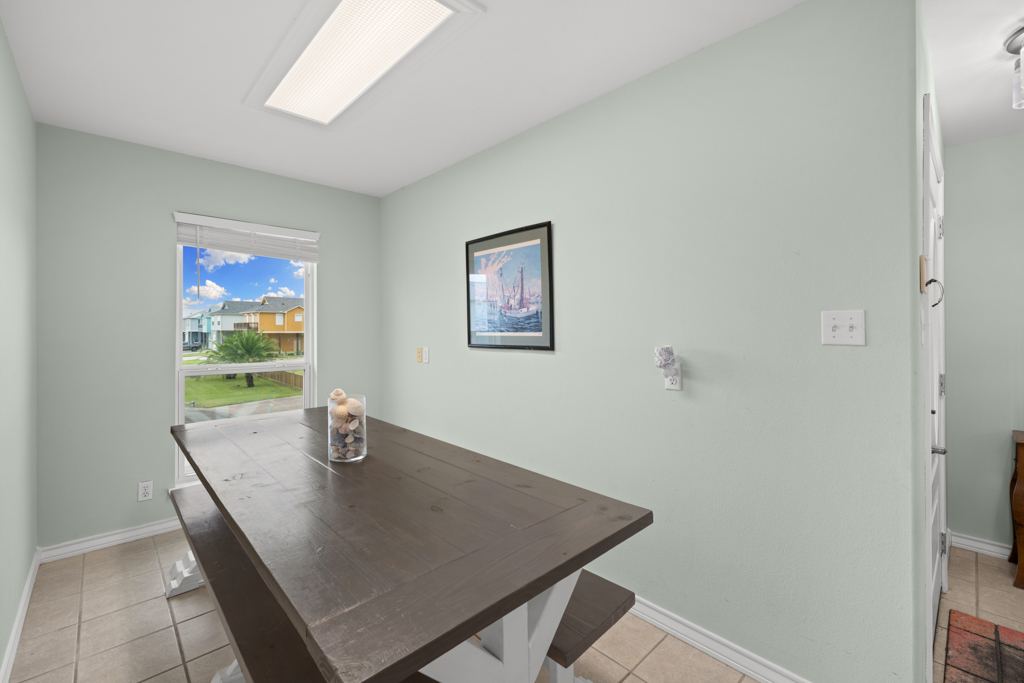 Formal dining room with chandelier