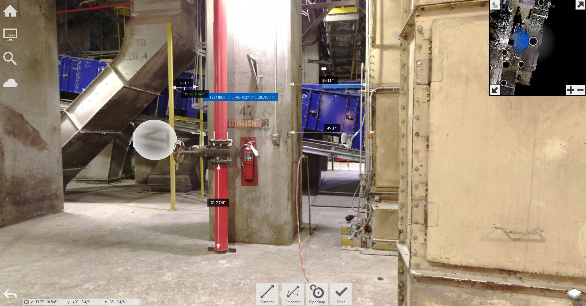 AeroFrohne industrial scan with measurements