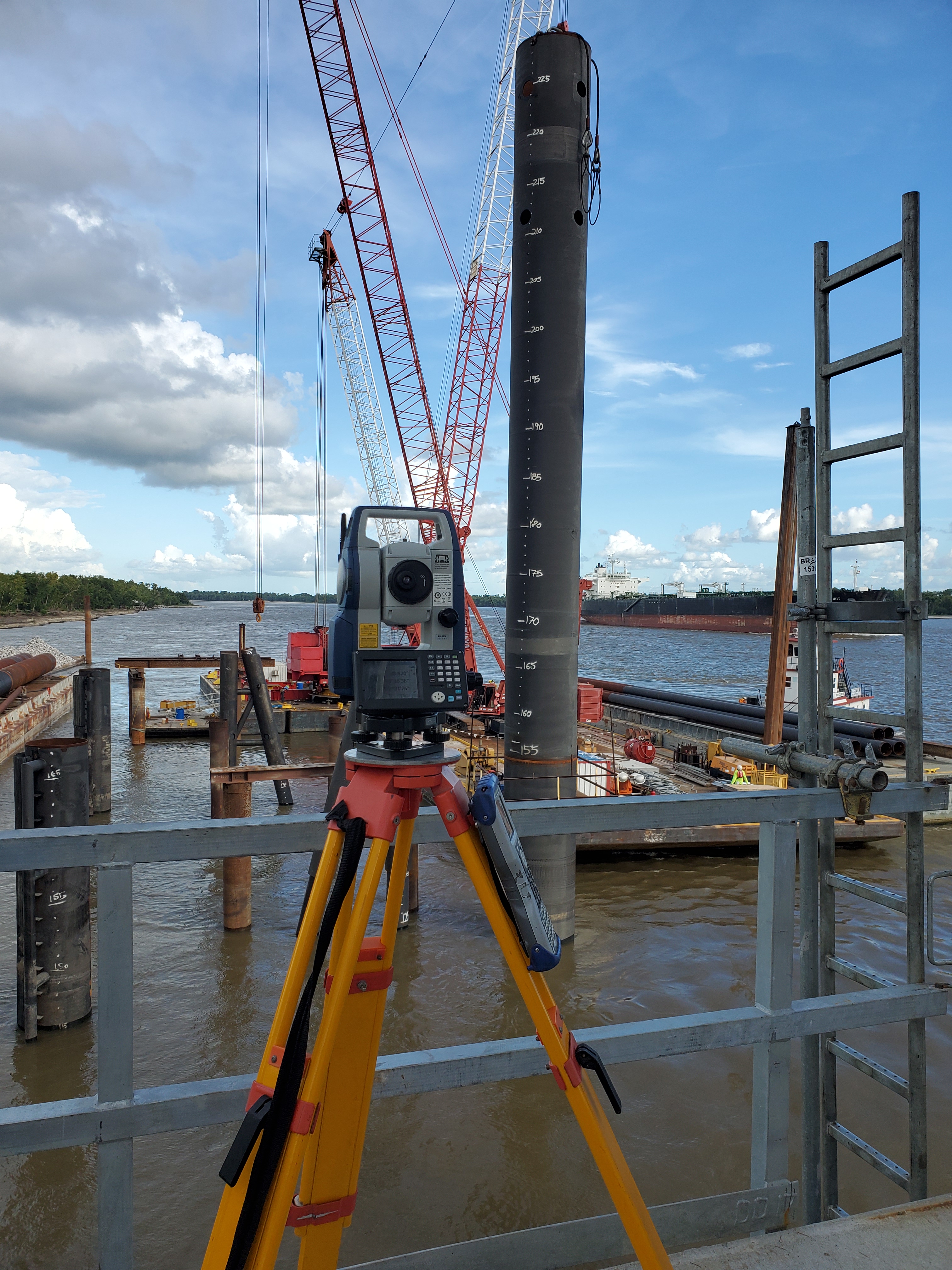 Total station equipment used for land surveying in Texas