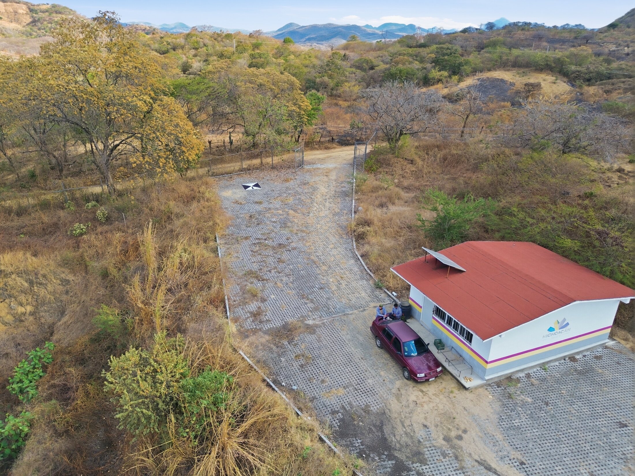 Drone survey of a rural water facility and access road