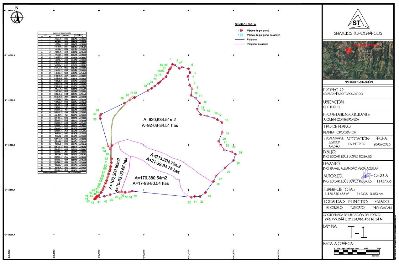 CAD and deliverables for land surveying in Puerto Vallarta, Jalisco